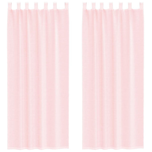 Voile Vorhänge mit Schlaufen 2 Stk. Hellrosa 140x260 cm
