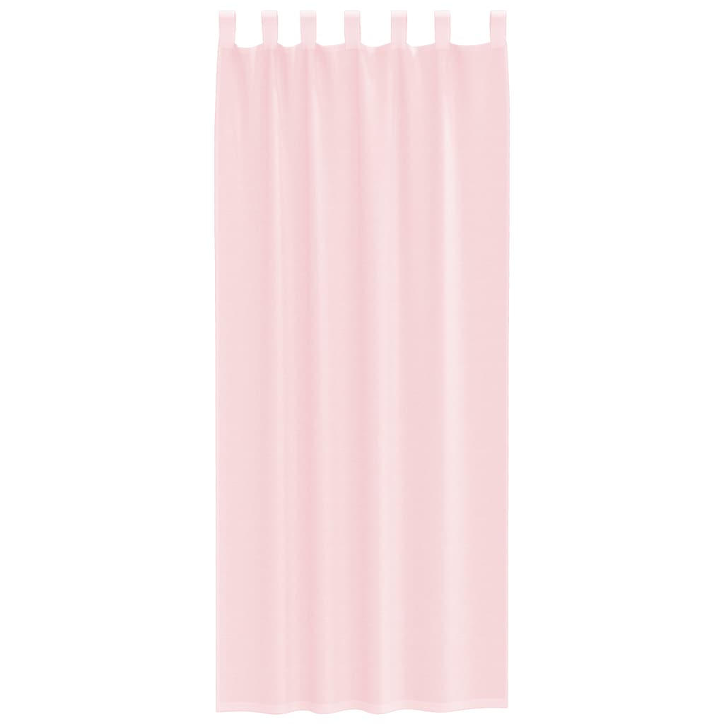 Voile Gardiner med Sløjfer 2 Stk Lyserød 140x260 cm