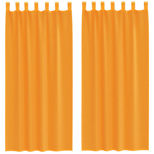 Voile Vorhänge mit Schlaufen 2 Stk. Orange 140x245 cm