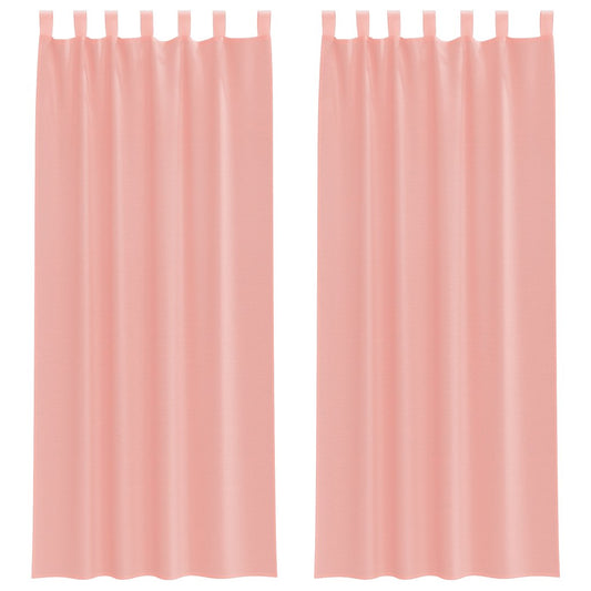 Voile Vorhänge mit Schlaufen 2 Stk. Rosa 140x260 cm