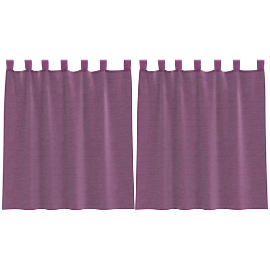 Voile Vorhänge mit Schlaufen 2 Stk. Lila 140x140 cm
