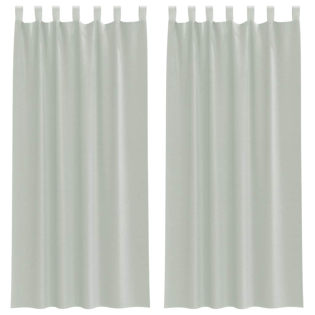 Voile Gardiner med løkker 2 stk Lysegrå 140x245 cm