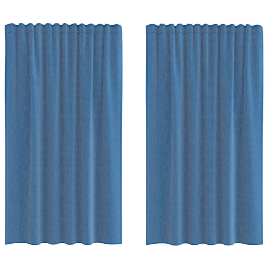 Voile Vorhänge mit Schlaufen 2 Stk. Königsblau 140x175 cm