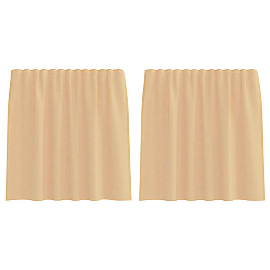 Voile Vorhänge mit Schlaufen 2 Stk. Sandfarbe 140x140 cm