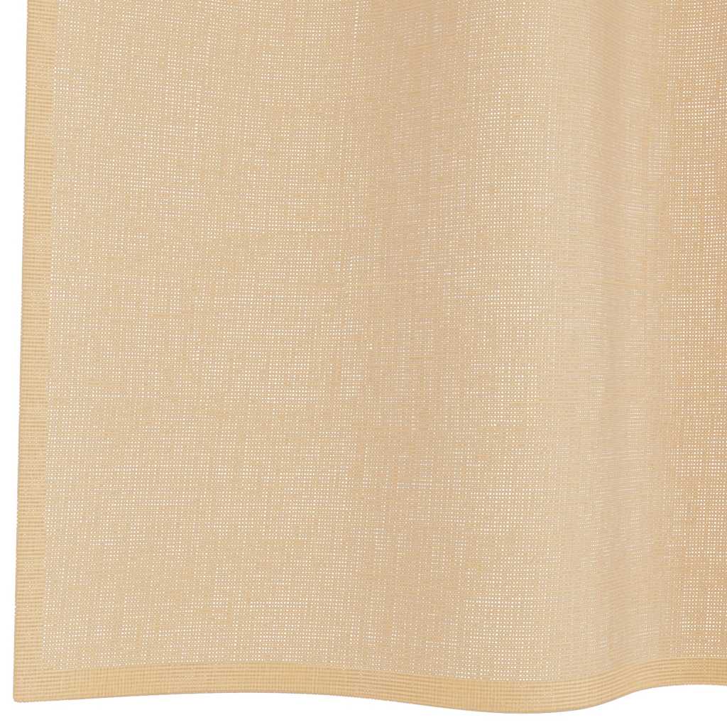 Voile Gardiner med løkker 2 stk Sandfarve 140x140 cm
