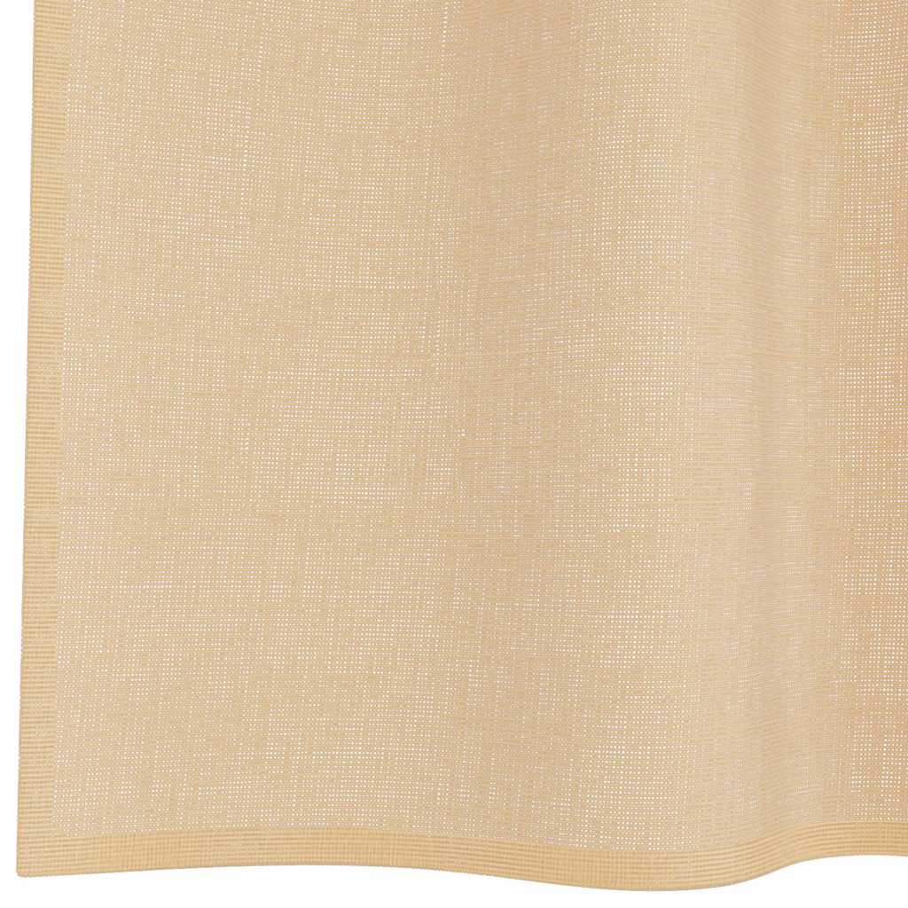 Voile Gardiner med løkker 2 stk Sandfarve 140x175 cm