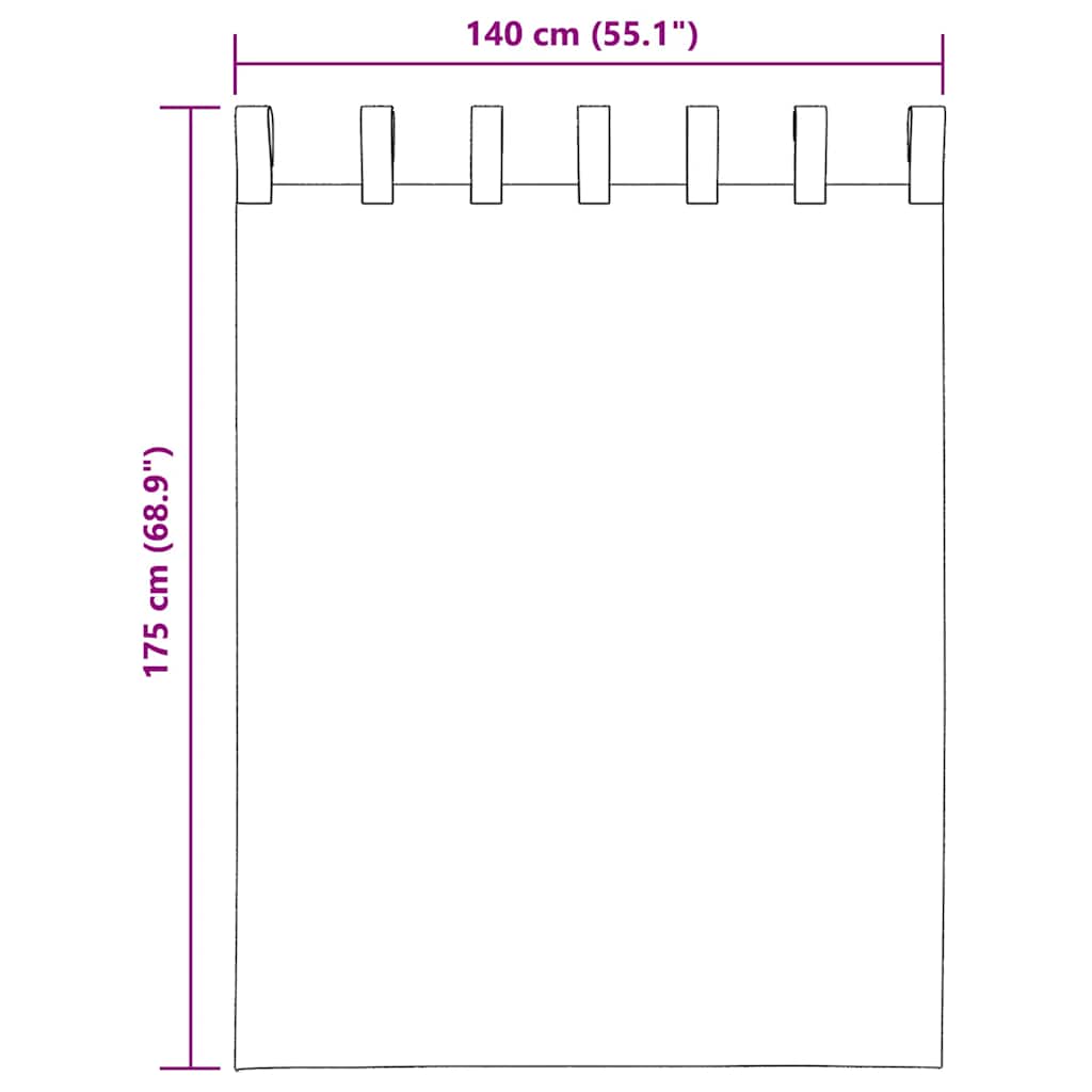 Voile Gardiner med løkker 2 stk Sandfarve 140x175 cm