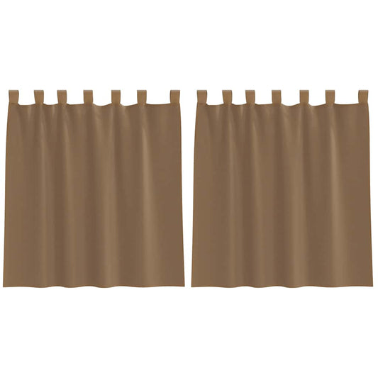 Voile Vorhänge mit Schlaufen 2 Stk. Hellbraun 140x140 cm