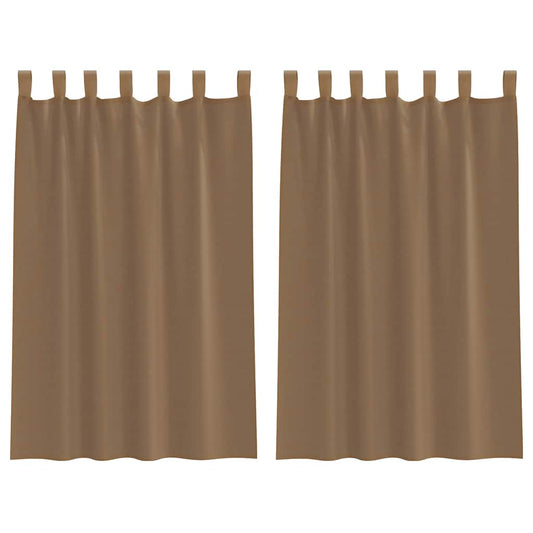 Voile Vorhänge mit Schlaufen 2 Stk. Hellbraun 140x175 cm