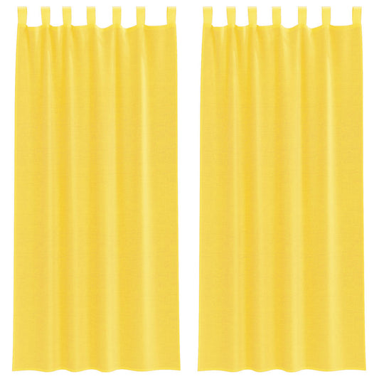 Voile Vorhänge mit Schlaufen 2 Stk. Gelb 140x225 cm