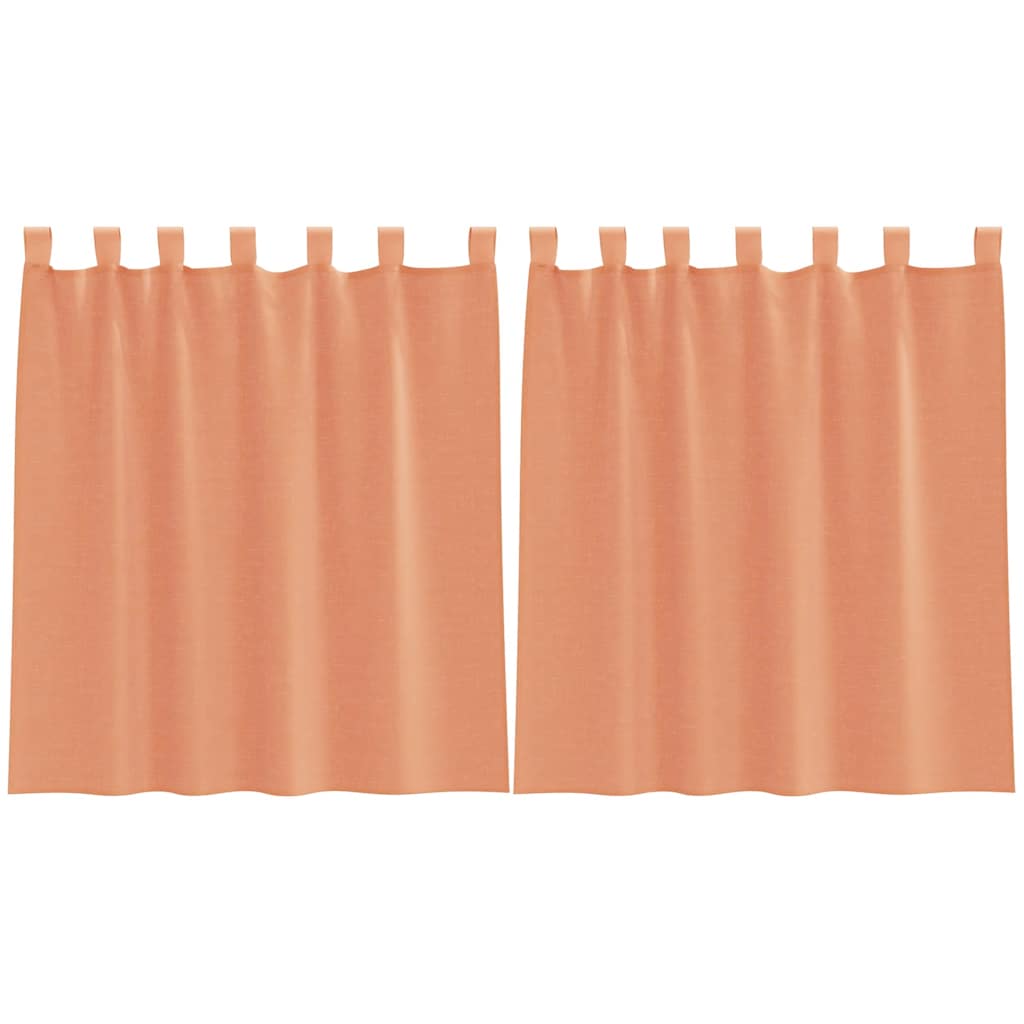 Voile Gardiner med løkker 2 stk Terracotta Rød 140x140 cm