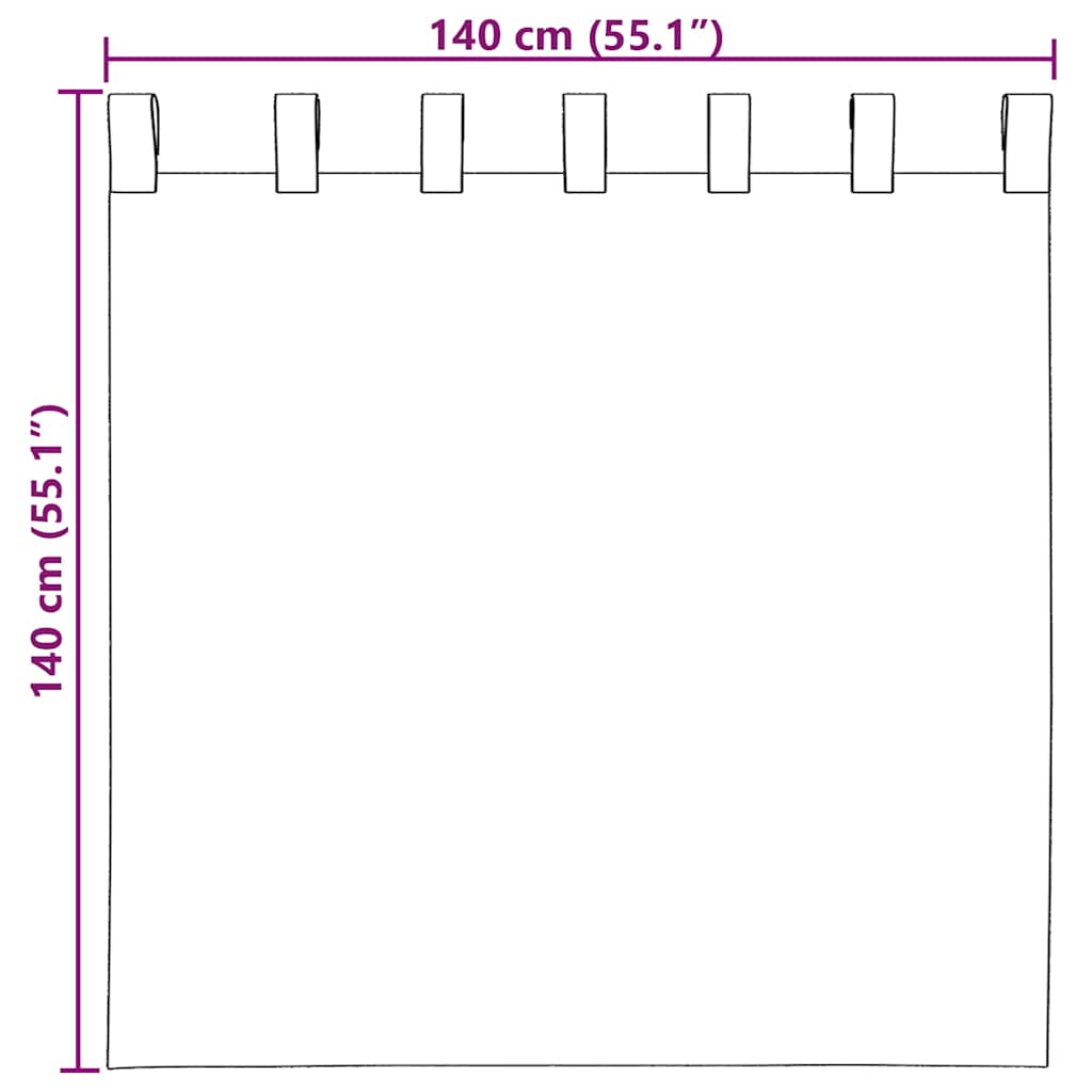 Voile Gardiner med løkker 2 stk Terracotta Rød 140x140 cm