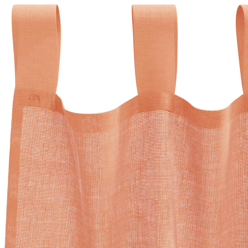 Voile Gardiner med løkker 2 stk Terracotta Rød 140x225 cm