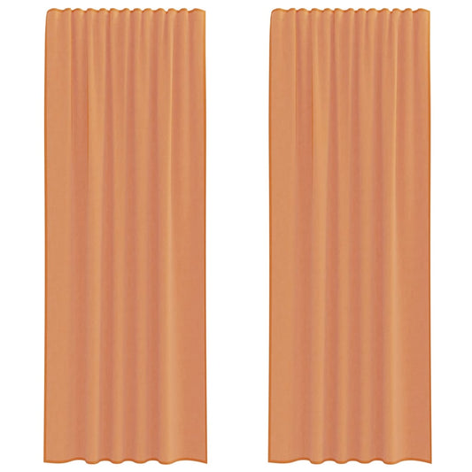 Voile Vorhänge mit Schlaufen 2 Stk. Terrakottarot 140x260 cm