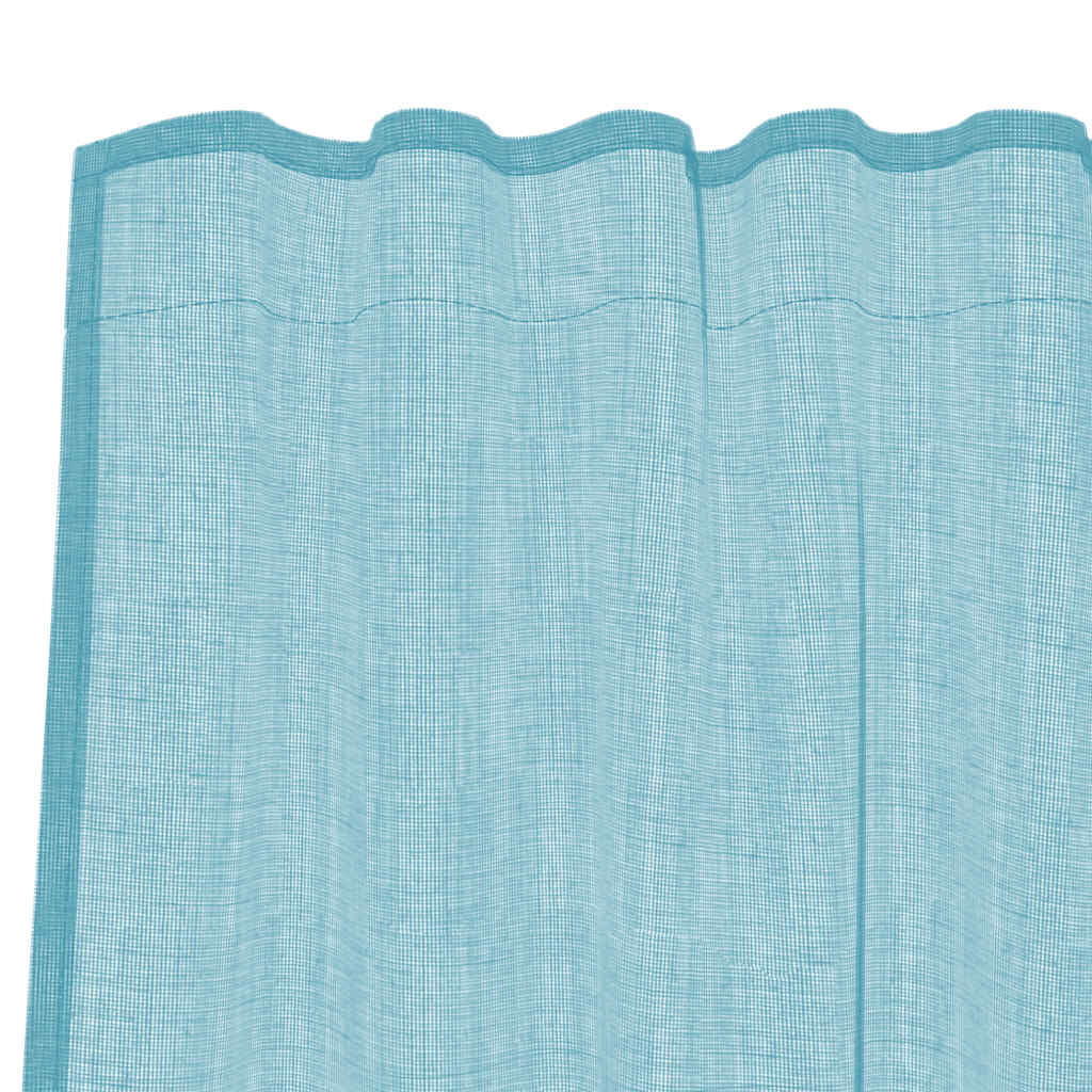 Voile Gardiner med Sløjfer 2 Stk Turkis 140x225 cm