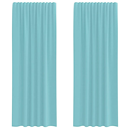Voile Vorhänge mit Schlaufen 2 Stk. Türkis 140x260 cm