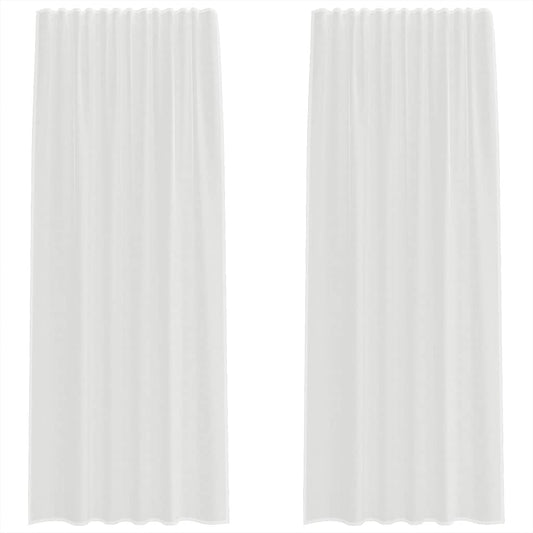 Voile Vorhänge mit Schlaufen 2 Stk. Weiß 140x245 cm