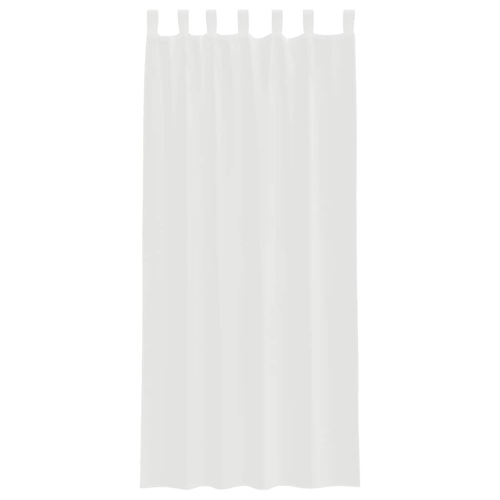 Voile Gardiner med løkker 2 stk Hvide 140x245 cm