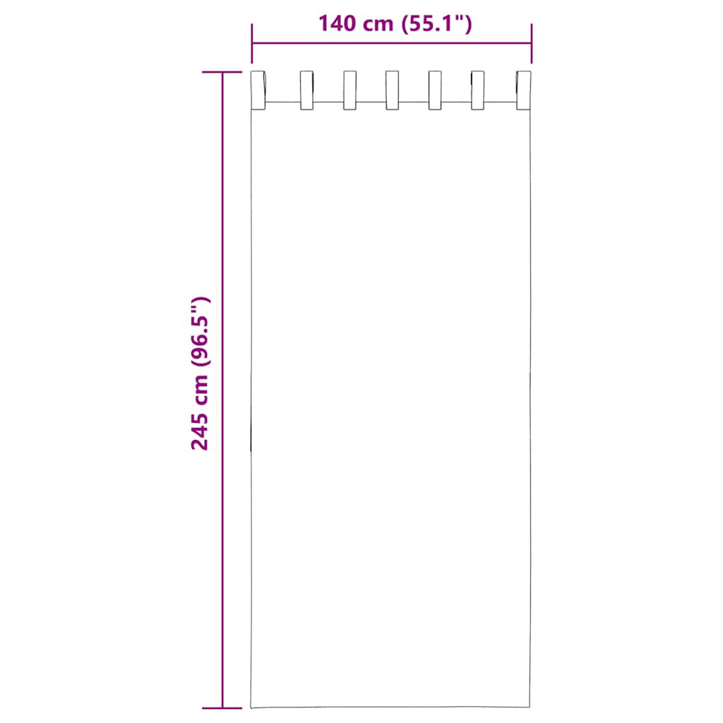 Voile Gardiner med løkker 2 stk Hvide 140x245 cm
