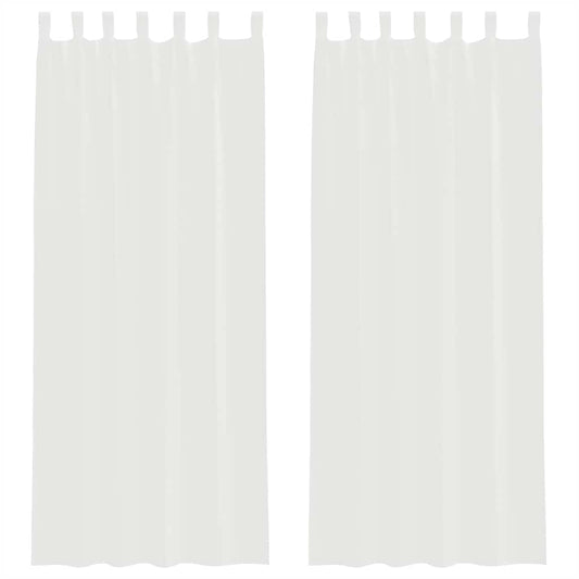 Voile Vorhänge mit Schlaufen 2 Stk. Weiß 140x260 cm
