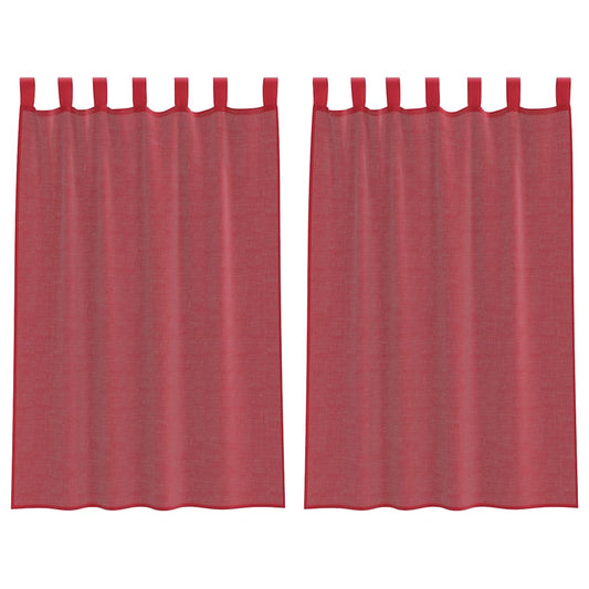 Voile Vorhänge mit Schlaufen 2 Stk. Weinrot 140x175 cm