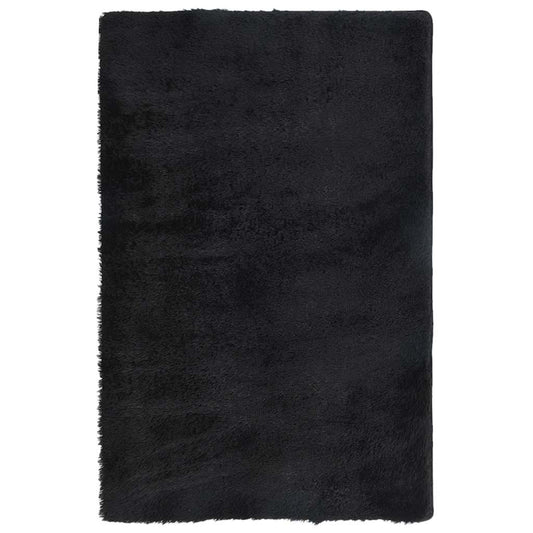 Teppich Shaggy Hochflor NAVARRA Schwarz 130x200 cm Polyester