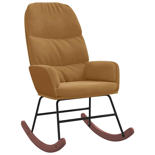 Schaukelstuhl Braun Samt