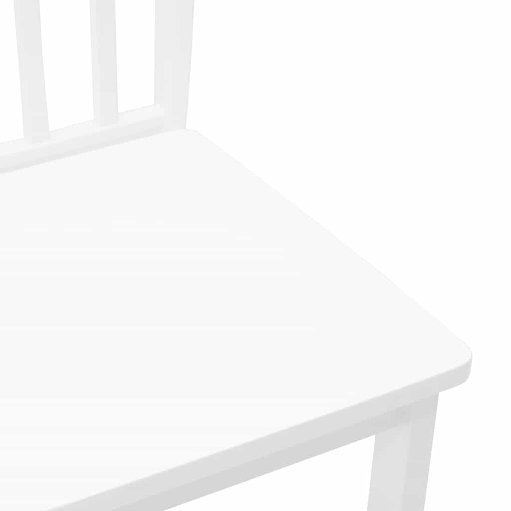 Spisestuestole 2 stk. Hvidt Massivt Træ Gummitræ