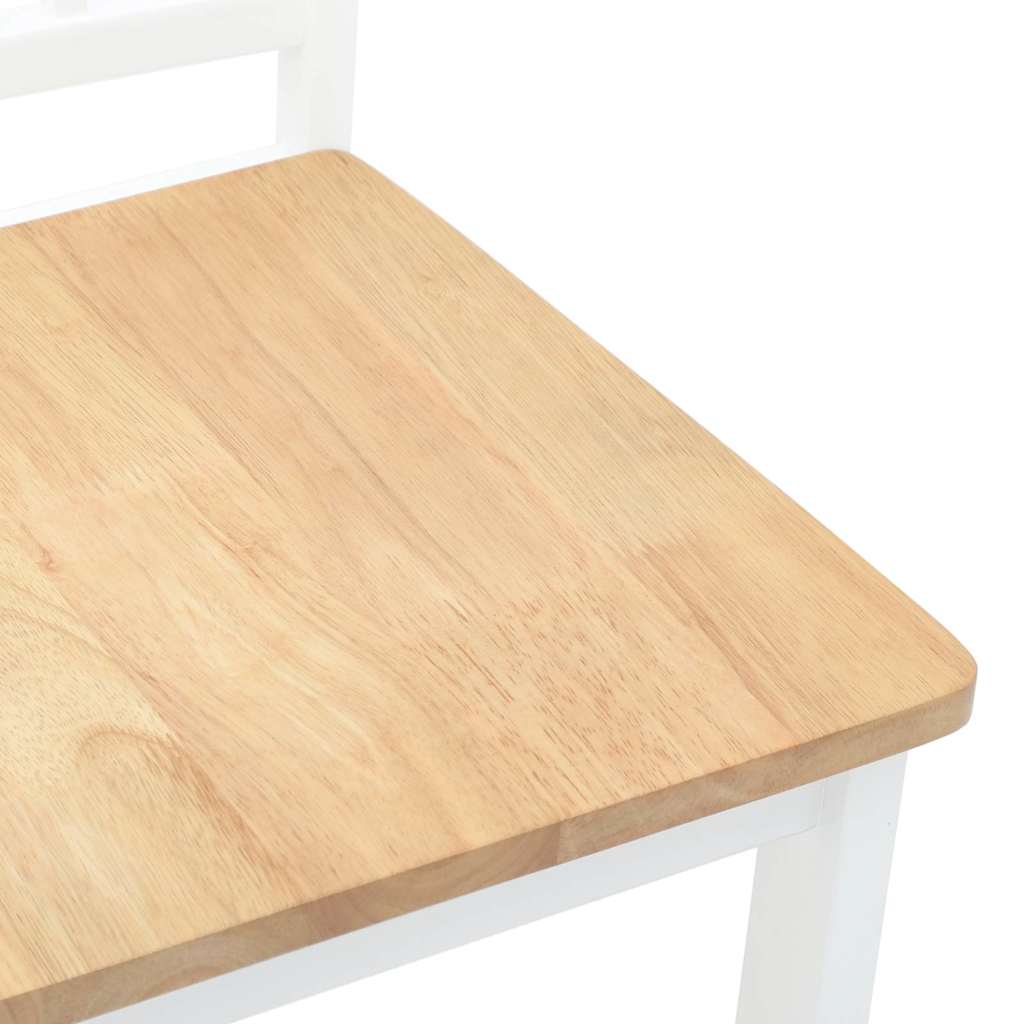 Spisestuestole 2 stk. Hvidt Massivt Træ Gummitræ