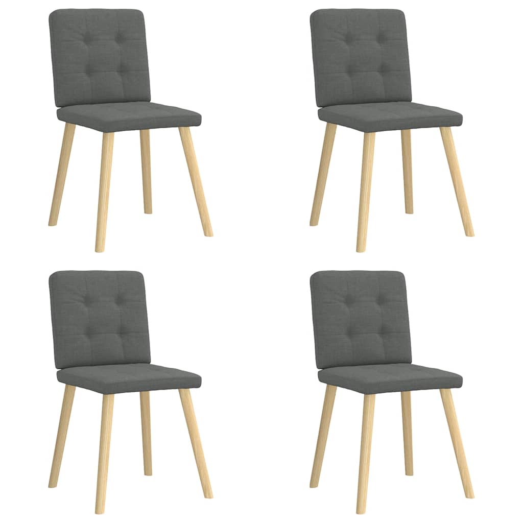 Spisestuestole 4 stk Mørkegrå Stof