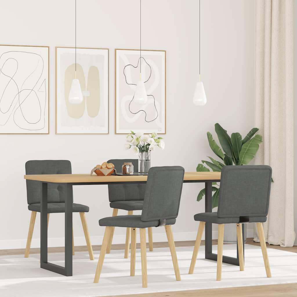 Spisestuestole 4 stk Mørkegrå Stof