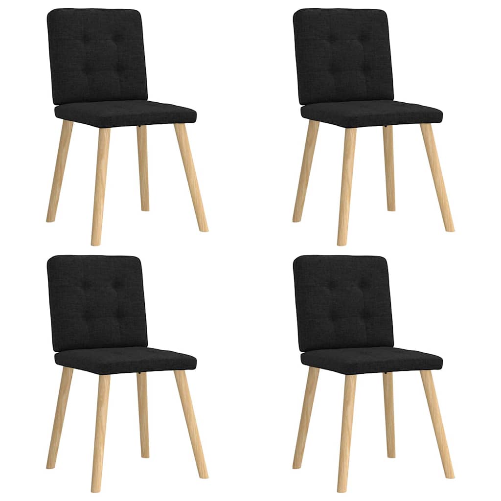 Spisestuestole 4 stk. Sort stof