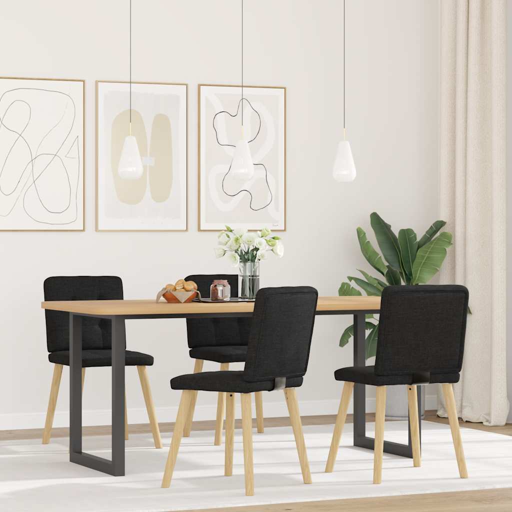Spisestuestole 4 stk. Sort stof