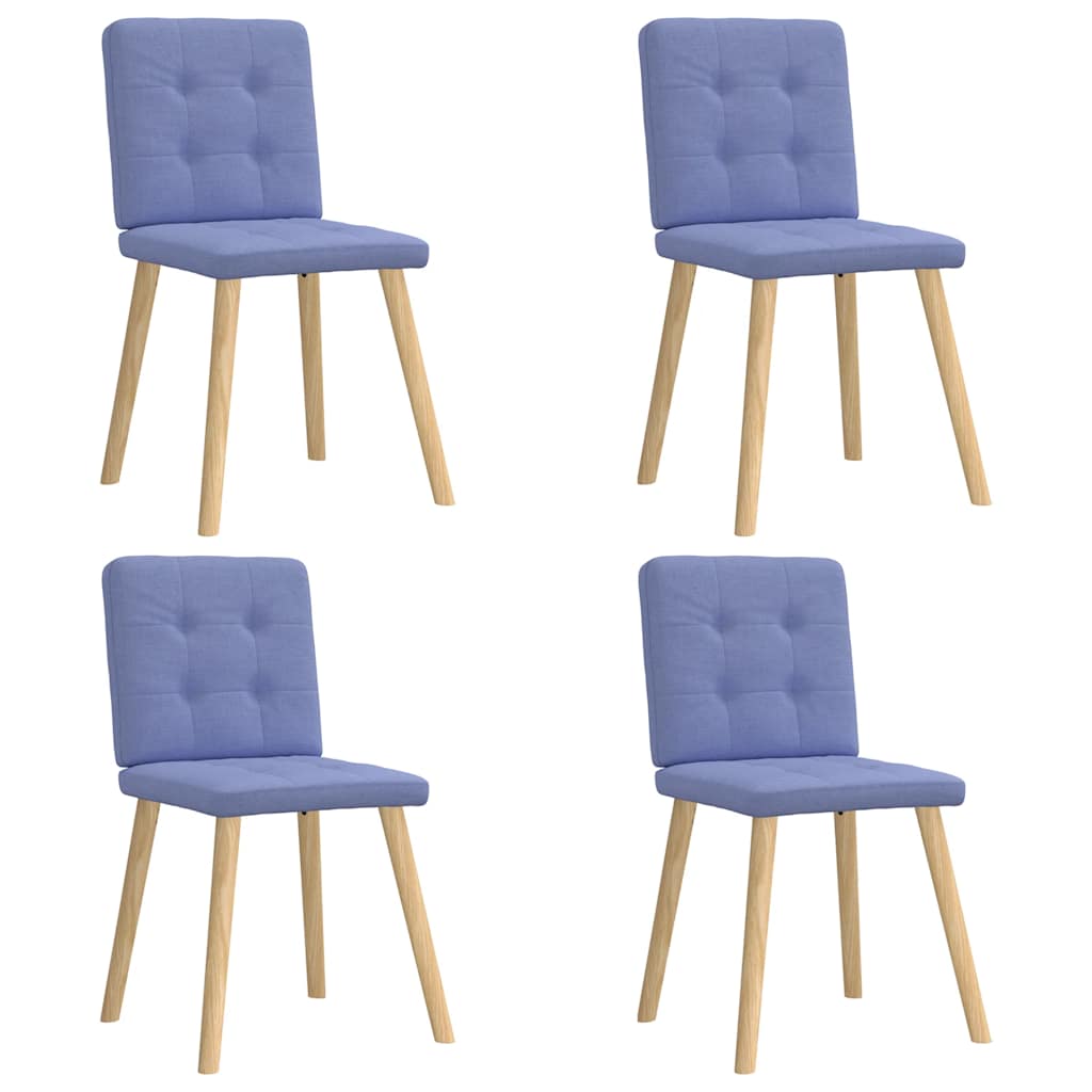 Spisestuestole 4 stk Denim Blå Stof