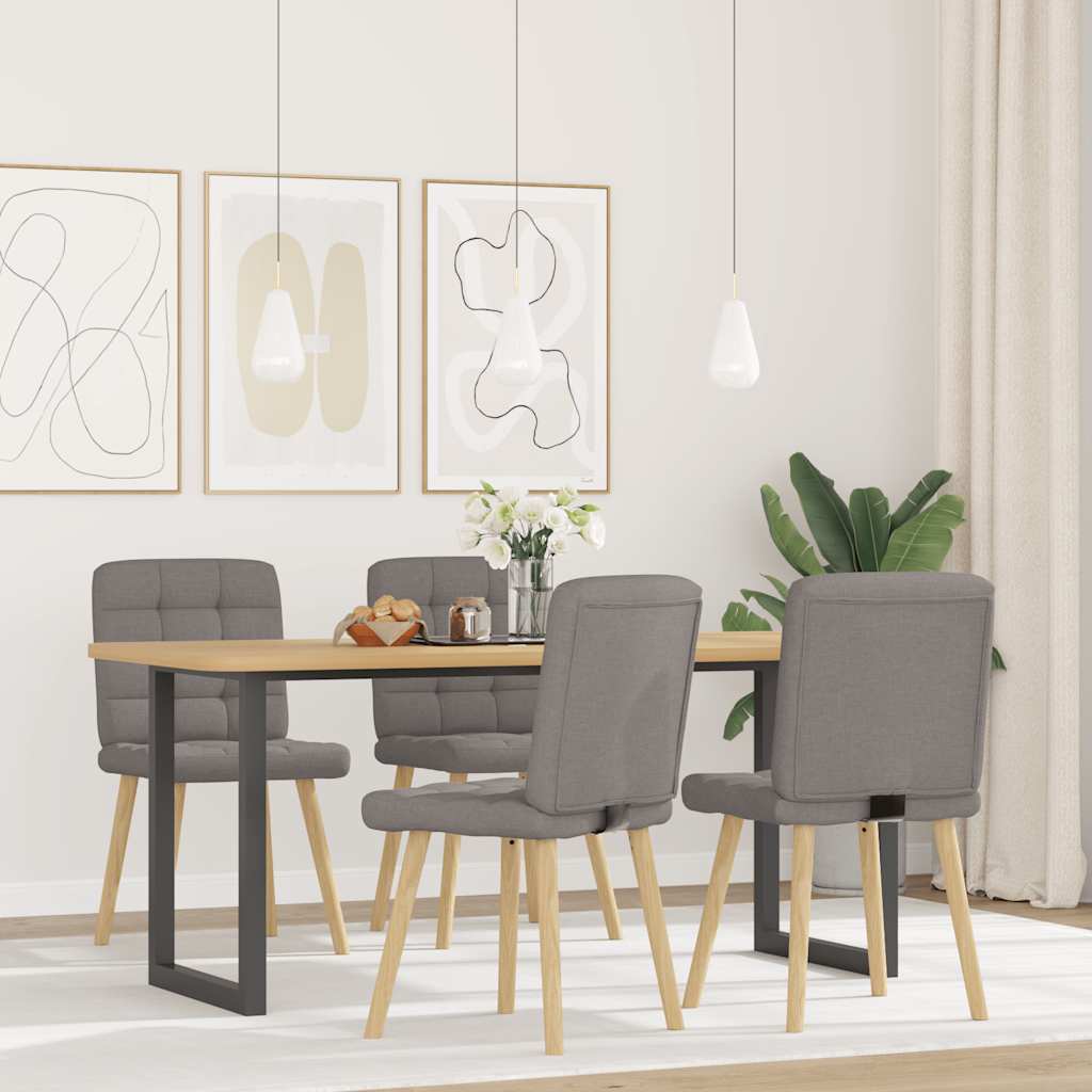 Spisestuestole 4 stk Taupe Stof