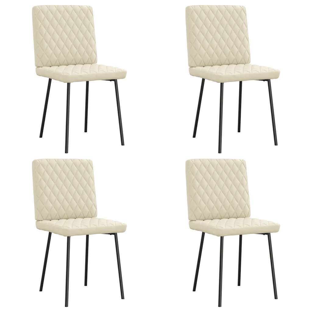 Spisestuestole 4 stk. Creme imiteret læder