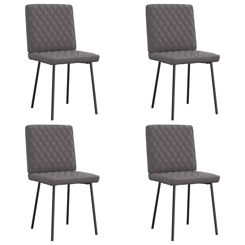 Spisestuestole 4 stk. Grå kunstlæder
