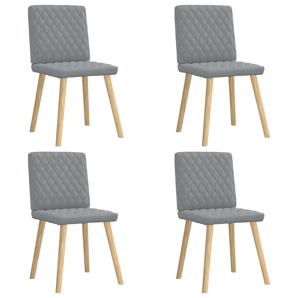 Spisestuestole 4 stk. Lysegrå Stof