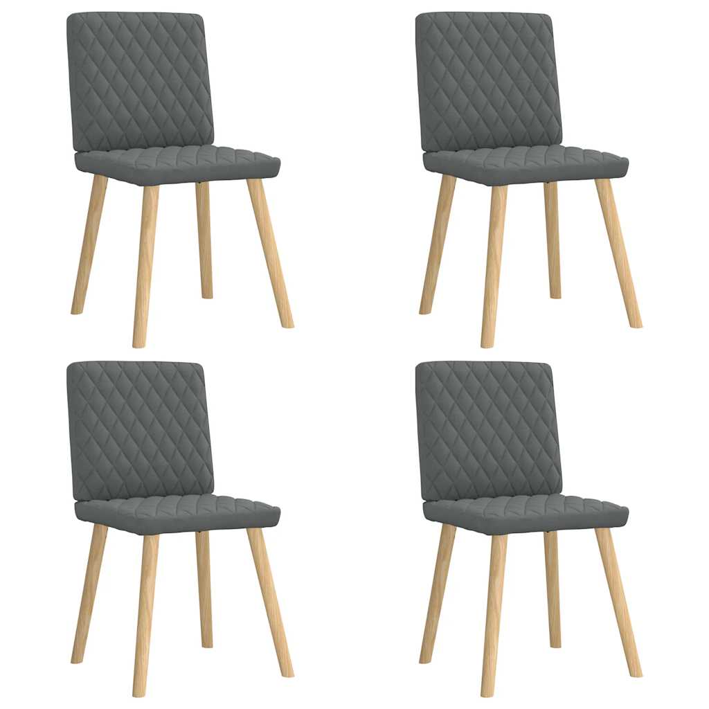 Spisestuestole 4 stk Mørkegrå Stof