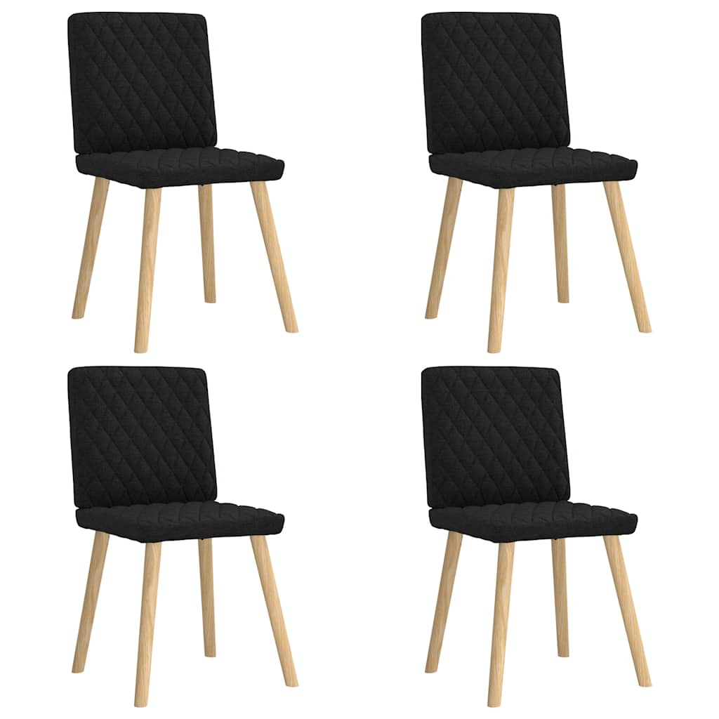 Spisestuestole 4 stk. Sort stof