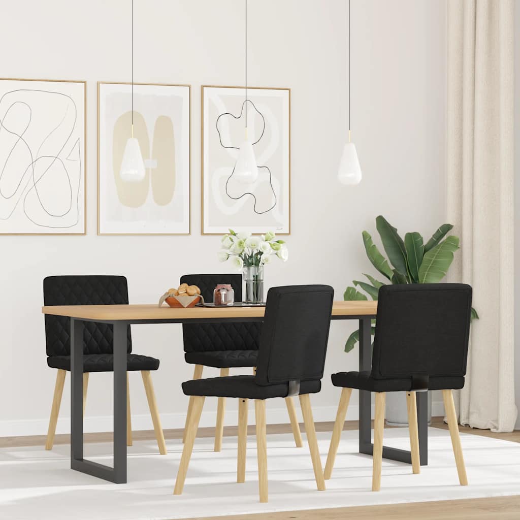 Spisestuestole 4 stk. Sort stof