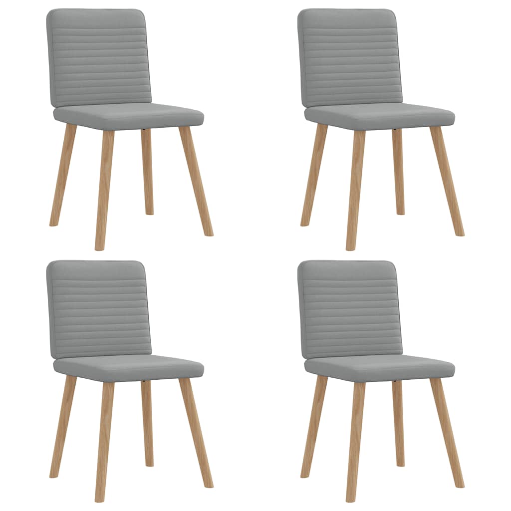 Spisestuestole 4 stk. Lysegrå Stof