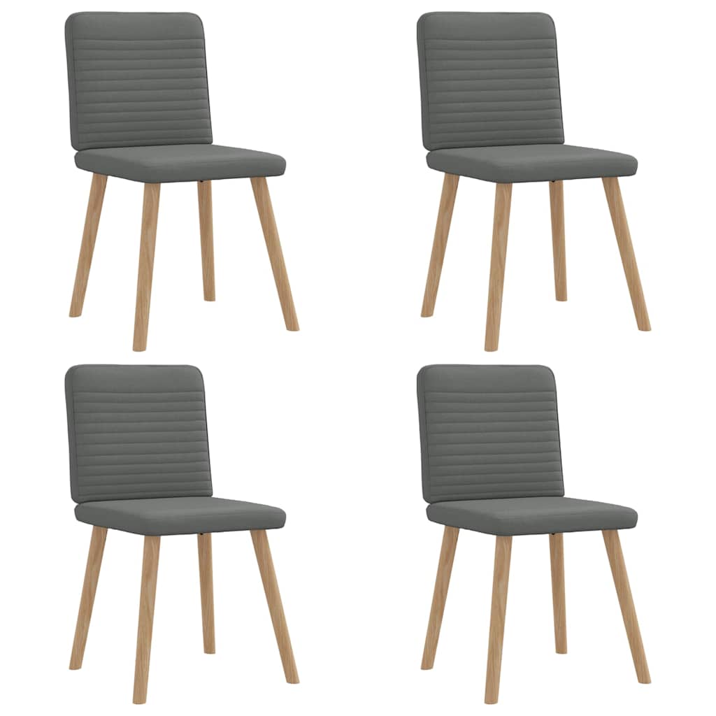 Spisestuestole 4 stk Mørkegrå Stof