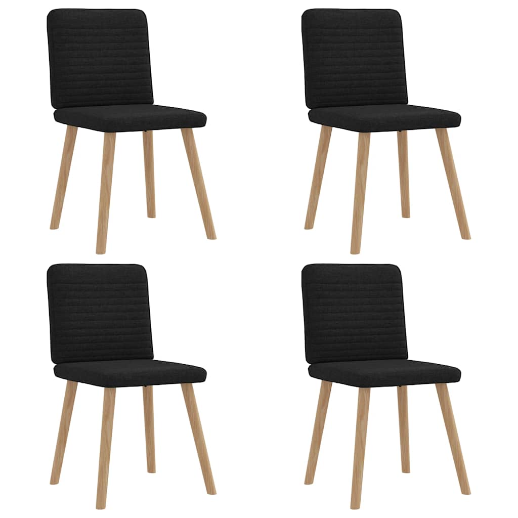 Spisestuestole 4 stk. Sort stof