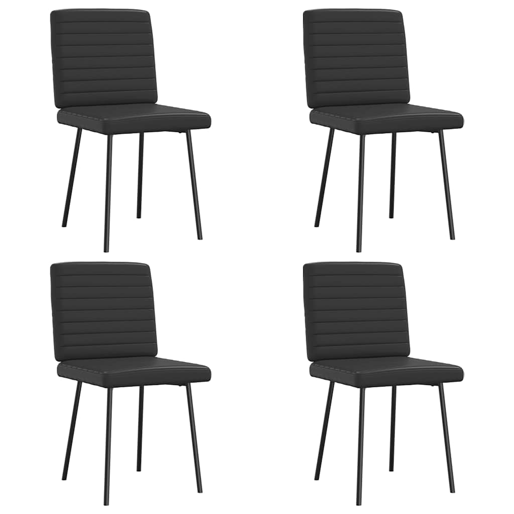 Spisestuestole 4 stk. Sort kunstlæder