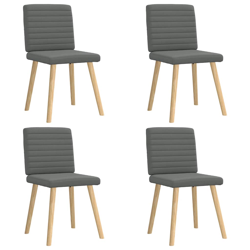 Spisestuestole 4 stk Mørkegrå Stof