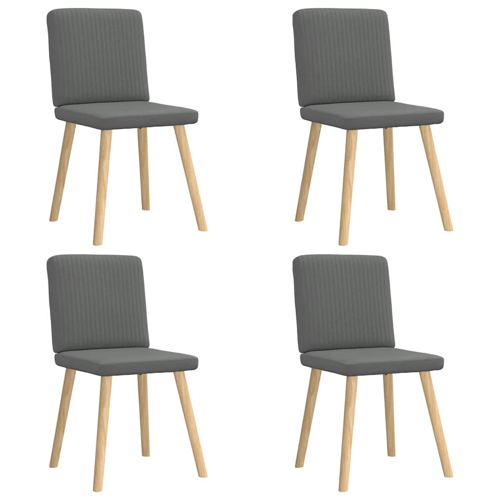Spisestuestole 4 stk Mørkegrå Stof