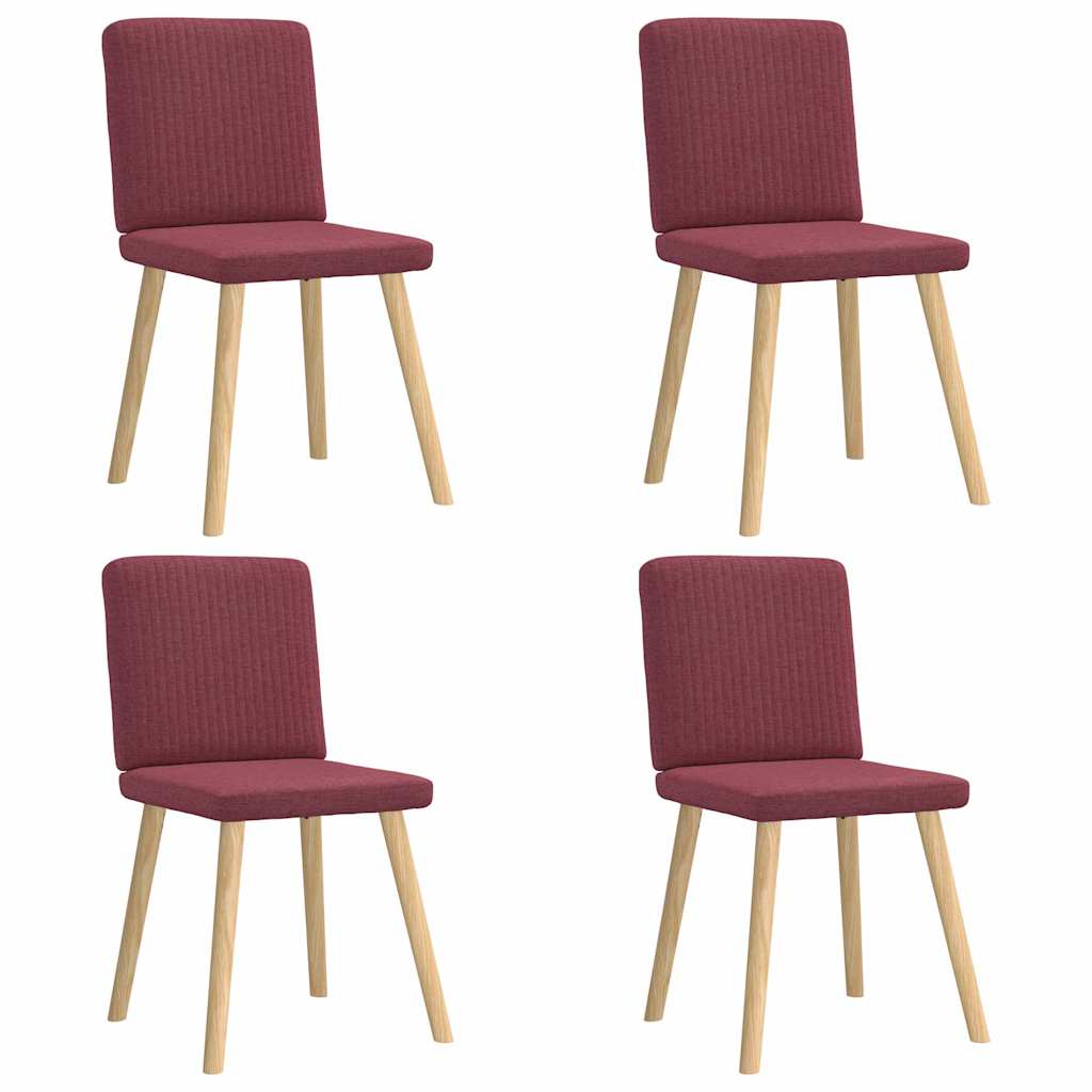Spisestuestole 4 stk. Vinrødt stof