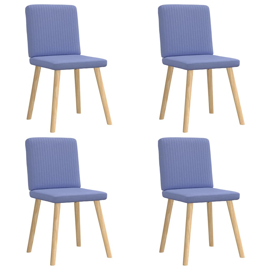 Spisestuestole 4 stk Denim Blå Stof