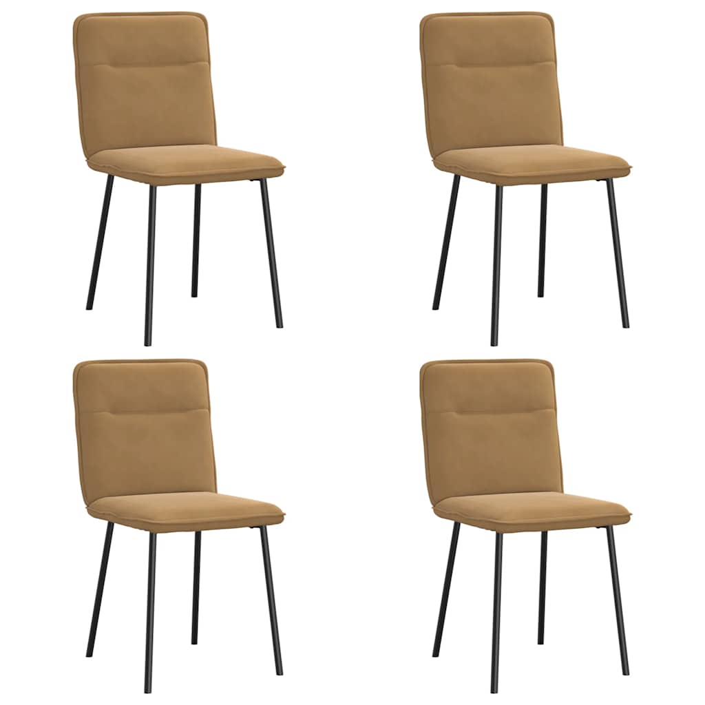 Spisestuestole 4 stk Brown Velvet